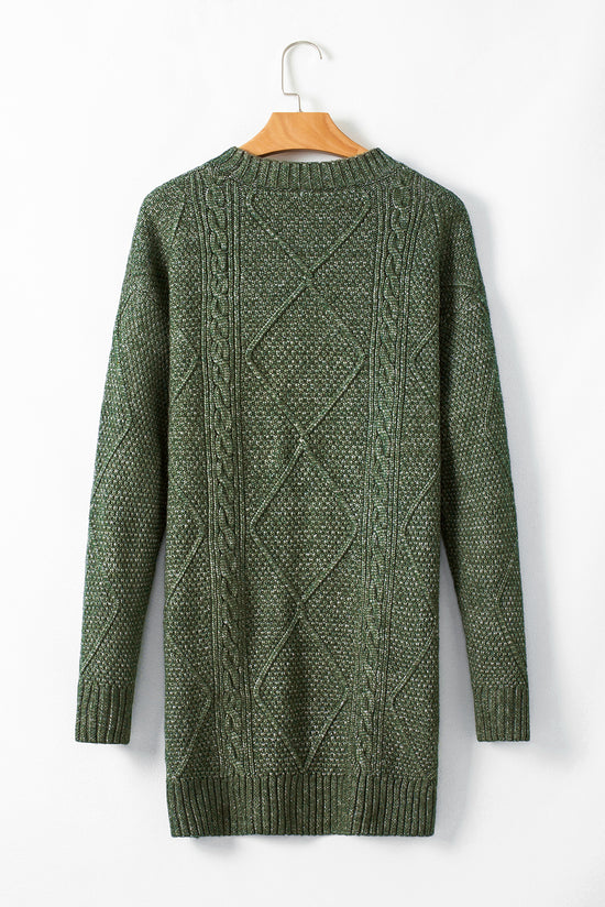 Robe de pull en vrac en tricot de câble à café