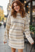 Multicolour Striped Print Drop Shoulder Shift Sweater Mini Dress
