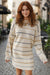 Multicolour Striped Print Drop Shoulder Shift Sweater Mini Dress