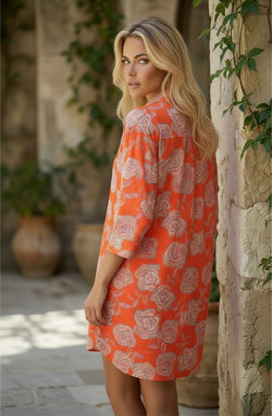 Collier de revers à imprimé floral noir mini robe robe