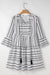 Stripe negro V Campana de cuenco Campana Mini Vestido *