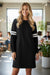 Fiery Red Varsity Contrast Banded Sleeve Shift Sweatshirt Dress