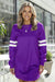 Fiery Red Varsity Contrast Banded Sleeve Shift Sweatshirt Dress