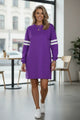 Fiery Red Varsity Contrast Banded Sleeve Shift Sweatshirt Dress