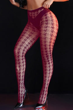 Black Sexy Houndstooth Pantyhose