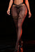 Black Sexy Fishnet Lace Patterned Cross Straps Open Crotch Pantyhose