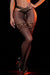 Black Sexy Fishnet Lace Patterned Cross Straps Open Crotch Pantyhose