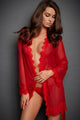 Transparent Lace Robe With Sashes Babydoll