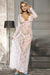 Sexy See-through V Neck Long White Nightdress With Thong