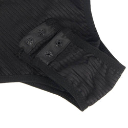 Black Eyelashes Lace Horn Sleeve Teddy