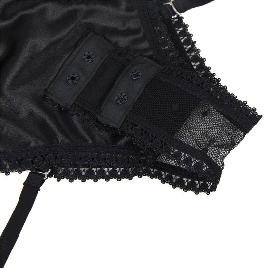 Black or Blue Deluxe Satin Lace Stitching Teddy