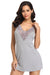 Lace Decoration Sleepwear V-neck Stretchy Modal Nightdress with G String