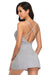 Lace Decoration Sleepwear V-neck Stretchy Modal Nightdress with G String