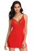 Lace Decoration Sleepwear V-neck Stretchy Modal Nightdress with G String