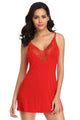 Lace Decoration Sleepwear V-neck Stretchy Modal Nightdress with G String