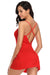 Lace Decoration Sleepwear V-neck Stretchy Modal Nightdress with G String