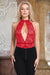 Red Exquisite Lace Open Cup Teddy