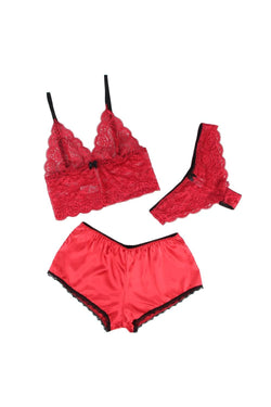 Sexy Silk Lace Camisole Sleepwear with Panties