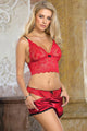 Sexy Silk Lace Camisole Sleepwear with Panties