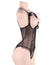 Black Open Cup Crotchless One-piece Teddy