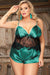 Fashion Eyelash Lace Silk Camisole Sleepwear Set