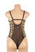 Fashion Embroidery Black Mesh Bodysuit With Underwire