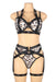 Leopard Print Garter Belt Bra Set with Detachable Leg Ring