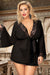 Sexy Long Sleeve Black Mesh Sleepwear With Belt