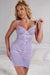 Purple Lace Mesh Sexy Push Up Suspenders Nightdress
