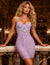Purple Lace Mesh Sexy Push Up Suspenders Nightdress