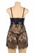 Black Eyelash Lace Sexy Push Up Suspenders Nightdress