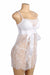 White Eyelash Lace Sexy Push Up Suspenders Nightdress