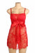 Red Eyelash Lace Sexy Push Up Suspenders Nightdress