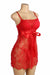 Red Eyelash Lace Sexy Push Up Suspenders Nightdress