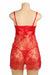 Red Eyelash Lace Sexy Push Up Suspenders Nightdress