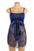 Blue Eyelash Lace Sexy Push Up Suspenders Nightdress