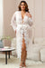White Sexy Mesh Eyelash Lace Long Nightgown with Belt