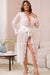 White Sexy Mesh Eyelash Lace Long Nightgown with Belt