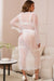 White Sexy Mesh Eyelash Lace Long Nightgown with Belt