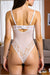 White Sexy Lace Push Up Open Crotch Bodysuit