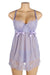 Purple Sexy Eyelash Lace Mesh Cross Straps Push Up Nightdress