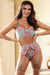 Blue Sexy Mesh Embossed Floral Bra Set with Garter Belt