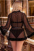 Robe courte noire sexy en maille de fourrure de vison avec ceinture