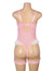 Pink Sexy Lace Bow Crotchless Garter Bodysuit