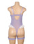 Purple Sexy Lace Bow Crotchless Garter Bodysuit