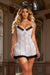 White Sexy Lace Ruffled Suspender Nightdress