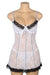 White Sexy Lace Ruffled Suspender Nightdress