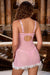 Pink Sexy encaje con volantes Nightdress