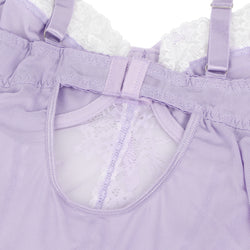 Purple Sexy Lace Ruffled Suspender Nightdress