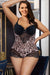 Sexy Leopard Lace Open Crotch Suspenders Nightwear